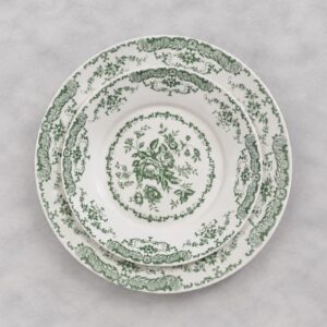 VAJILLA PORCELANA VERDE PAISAJE